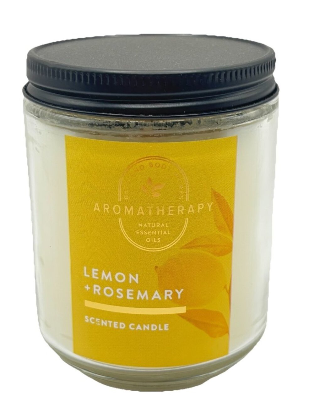 Bath & Body Works Aromatherapy Lemon Rosemary 7 Oz Single Wick Mason Jar Candle